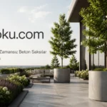 Dikdörtgen Beton Saksı (80x30x40 cm) – Canlı Kırmızı Renk