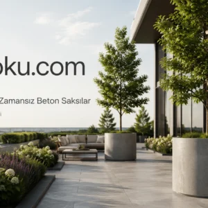 Dev Silindir Beton Peyzaj Saksısı 100 cm - Görsel 1